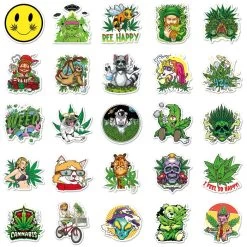Assorted Weed Hemp Stickers 50 Pieces