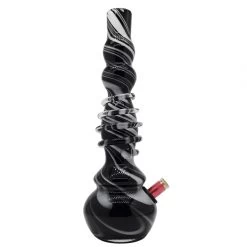 3G150 Black White Swirl Thick Glass Bong 30cm
