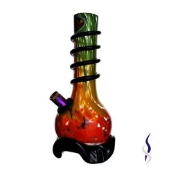 3G165 Swirl Multi Color Thick Glass Bong With Base 21cm