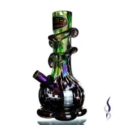 3G170 Swirl Multi Color Thick Glass Bong With Base 20cm