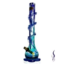 3G196 Swirl Multi Color Thick High Glass Bong With Base 37cm