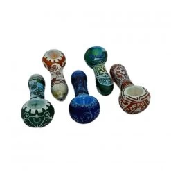 3D Carved Glass Pipe 10cm -Hookah Equipment Store 3d carved pipe 6