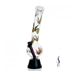 Agung Coloured Leaf Glass Bong 32cm