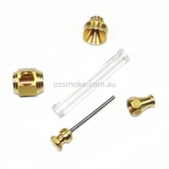 Spike See Through Brass Metal Acrylic Dry Pipe Medium Agung -Hookah Equipment Store A1612 spike seethrough medium detail
