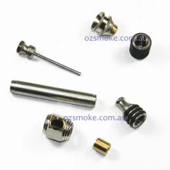 Agung 1644 NICKEL O_RING SPIKE Metal Dry Pipe 12cm -Hookah Equipment Store A1644 NICKEL O RING SPIKE pipe detail