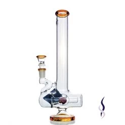 Agung Percolator Inline Full Glass Bong 28cm Amber