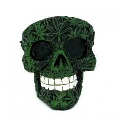 Resin Green Weed Skull Ashtray