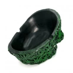 Resin Green Weed Skull Ashtray -Hookah Equipment Store AT04 Resin Weed Skull Ashtrays Green 4