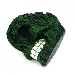 Resin Green Weed Skull Ashtray -Hookah Equipment Store AT04 Resin Weed Skull Ashtrays Green 5