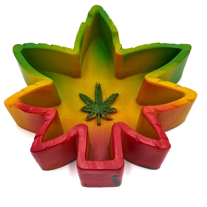 Rasta Hemp Leaf Resin Ashtray 1 Rasta Hemp Leaf Resin Ashtray
