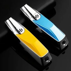 Jobon Superior Strong Single Jet Flame Metal Blow Lighter Black Gold -Hookah Equipment Store GLA23 jobon superior strong jet lighter 2top 3