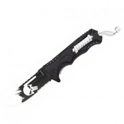 Albainox Skull Black Aluminium And ABS Wrapped Handle Knife
