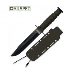 Milspec Groove Blood Blade Green ABS Handle Knife