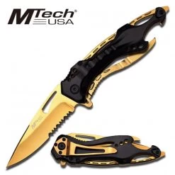Mtech Gold TiTanium Coating Aluminium Handle Folding Knife