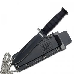 Mtech Nylon Fiber Sheath With Chain Black Knife 16cm
