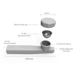 Kazili Silicone Hand Smoking Pipe Green White -Hookah Equipment Store Kazili Detail general grey 1