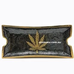 Agung Brass Leaf Rectangle Ashtray Small