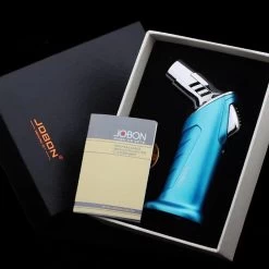 JOBON Lig137 Double Flame Standing Gift Jet Lighter Gun Grey -Hookah Equipment Store Lig137 jobon double flame standing jet lighter gift box 2