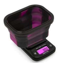 On Balance Mini Scales Pink Black Silicone Collapsible Bowl 0.01g_100g