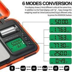 Transformer Dual Units Displayer Tough Digital Scales 0.01g_200g Orange -Hookah Equipment Store Professional tough digital scale dual units display orange3