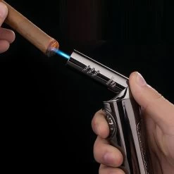 Jobon Adjustable Nozzle Angle Desktop Jet Lighter Blue -Hookah Equipment Store RLIG69 Jobon adjustable nozzle angle desktop premium jet lighter dark silver3 2