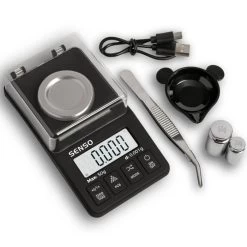 ON BALANCE SENSO CARAT MILLIGRAM SCALE 0.001g_50g -Hookah Equipment Store SEN 250 BK kit 300dpi 1800x1440
