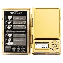 On Balance SHINE CHROME Gold DIGITAL MINI SCALE 100g_0.01g -Hookah Equipment Store SH 100 GO ott open