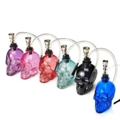 Skull Full Color Glass Mini Hookah 12cm -Hookah Equipment Store SP11 mini skull hookah34x27