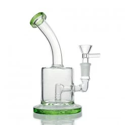 Stone Age Glass Bong With Inline Percolator Green 17cm