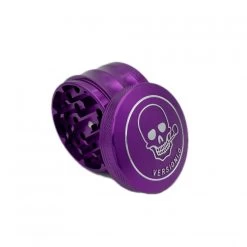 VERSIONI.O Aluminium Alloy Herb Grinder Skull 4 Layers 63mm Purple