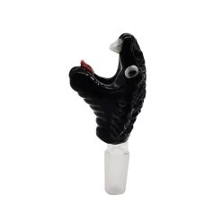 Stone Age Snake Glass Cone Piece Black 14mm