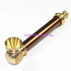 Aluminium Metal Dry Pipe 8cm -Hookah Equipment Store TP605 metal pipe brown2