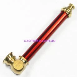 Aluminium Metal Dry Pipe 10cm -Hookah Equipment Store TP607 metal pipe red