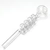 Clear Swirl Curly Sweet Puff Curved Glass Pipe 13cm