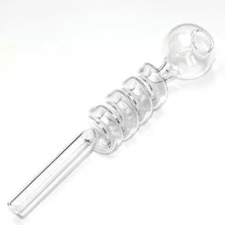 Clear Swirl Curly Sweet Puff Curved Glass Pipe 13cm