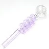 Purple Swirl Curly Sweet Puff Curved Glass Pipe 13cm