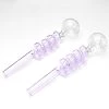 Purple Swirl Curly Sweet Puff Curved Glass Pipe 13cm Twin Pack