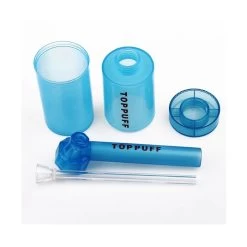 Top Puff Water Pipe Screw On Bottle Converter With Bottle -Hookah Equipment Store Top puff blue details