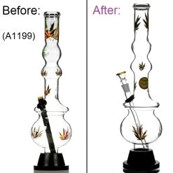 Universal Bonza Glass Stem 15 Universal Bonza Glass Stem -Hookah Equipment Store Universal stem A1199 before after