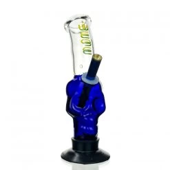 WEGE Skull Gripper Glass Bong Blue 28cm