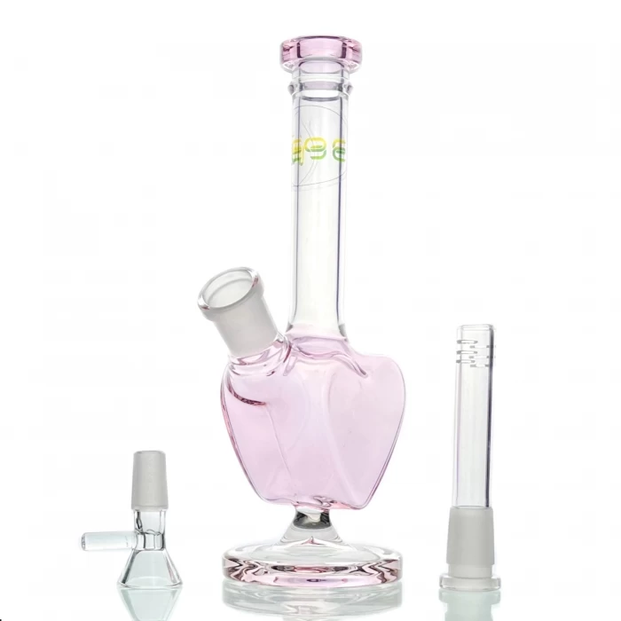 Pink Love Heart WEGE Full Glass Bong 21cm 2 Pink Love Heart WEGE Full Glass Bong 21cm - Image 2