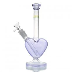 Purple Love Heart WEGE Full Glass Bong 24cm