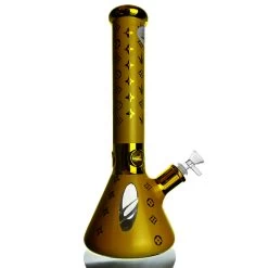 WEGE Golden 7mm Thick Full Glass Beaker Bong 35cm