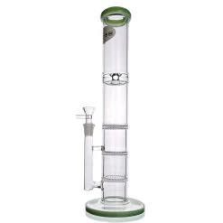 WEGE 3Layer Percolator Ice Catcher Tall Stright Full Glass Bong 38cm