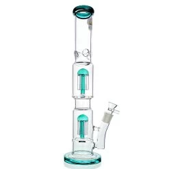 WEGE Double Mushroom Percolator Ice Catcher Straight Bong 43cm