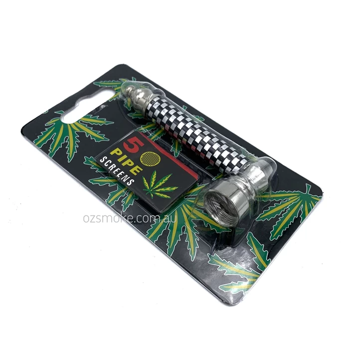 Chrome Coated Zinc Alloy Dry Pipe Black With 5 Mesh Screens 2 Chrome Coated Zinc Alloy Dry Pipe Black With 5 Mesh Screens - Image 2