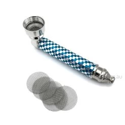 Chrome Coated Zinc Alloy Dry Pipe Blue With 5 Mesh Screens