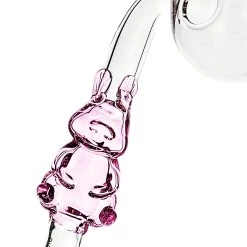 Pink Bunny Sweet Puff Glass Pipe 5 Pink Bunny Sweet Puff Glass Pipe -Hookah Equipment Store bunny pink sweet puff glass pipe detail face1 1