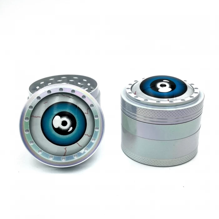 Fancy Eyeball Zinc Alloy 4 Layer Grinder 50mm Blue 1 Fancy Eyeball Zinc Alloy 4 Layer Grinder 50mm Blue