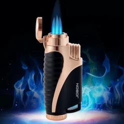Jobon GLA15 Gift Jet Lighter Triple Flame Gun Grey -Hookah Equipment Store gla15 jobon gift jet lighter triple flame flames 2